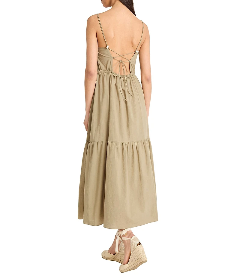 The Good Journey Strappy Back Square Neck Sleeveless Maxi Dress