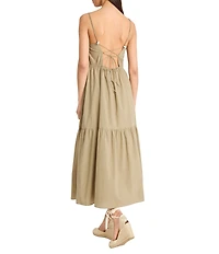 The Good Journey Strappy Back Square Neck Sleeveless Maxi Dress