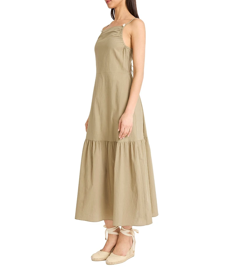 The Good Journey Strappy Back Square Neck Sleeveless Maxi Dress