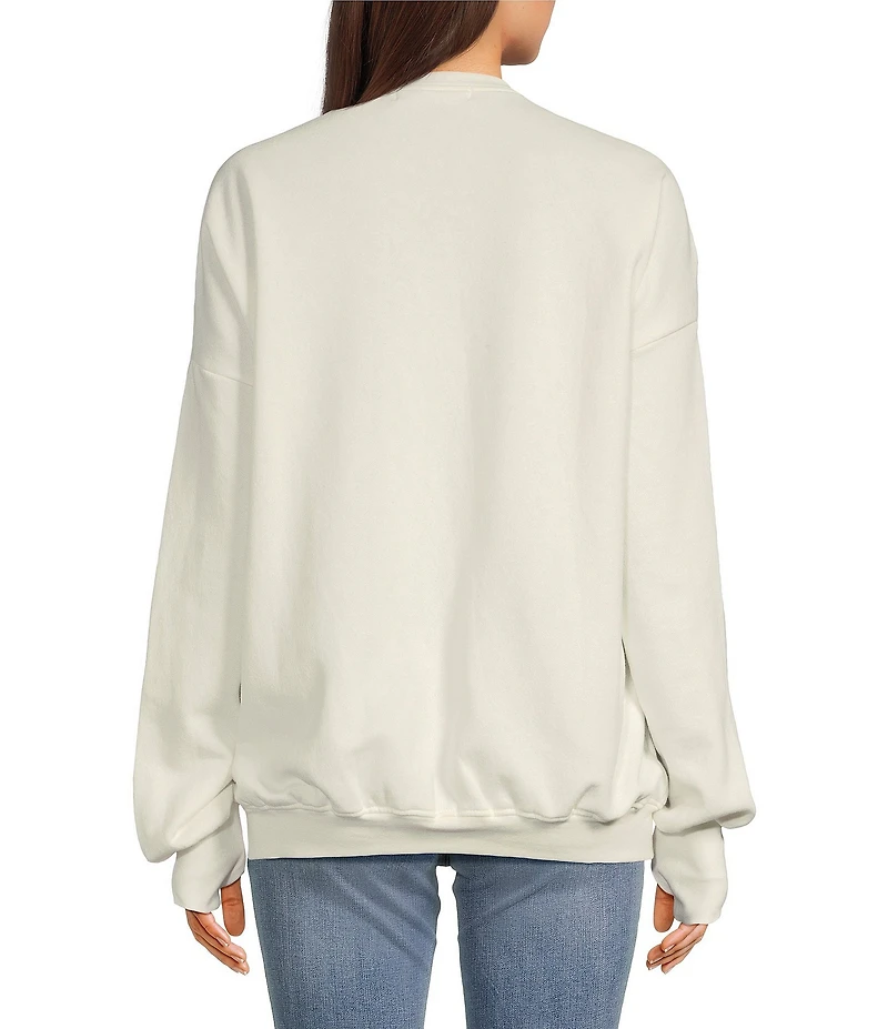 The Laundry Room Apres Coca-Cola Lips Graphic Relaxed Crewneck Sweatshirt