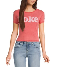 The Laundry Room Short Sleeve Patch Coke Crop Top