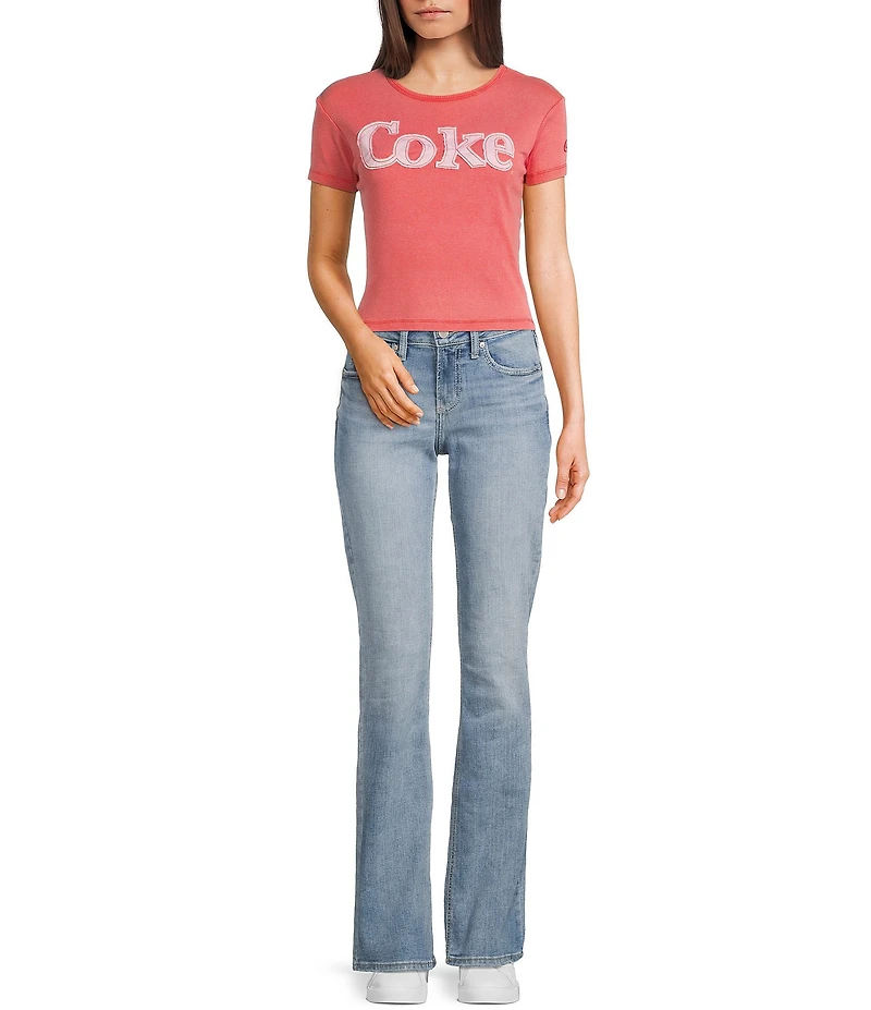 The Laundry Room Short Sleeve Patch Coke Crop Top