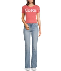 The Laundry Room Short Sleeve Patch Coke Crop Top