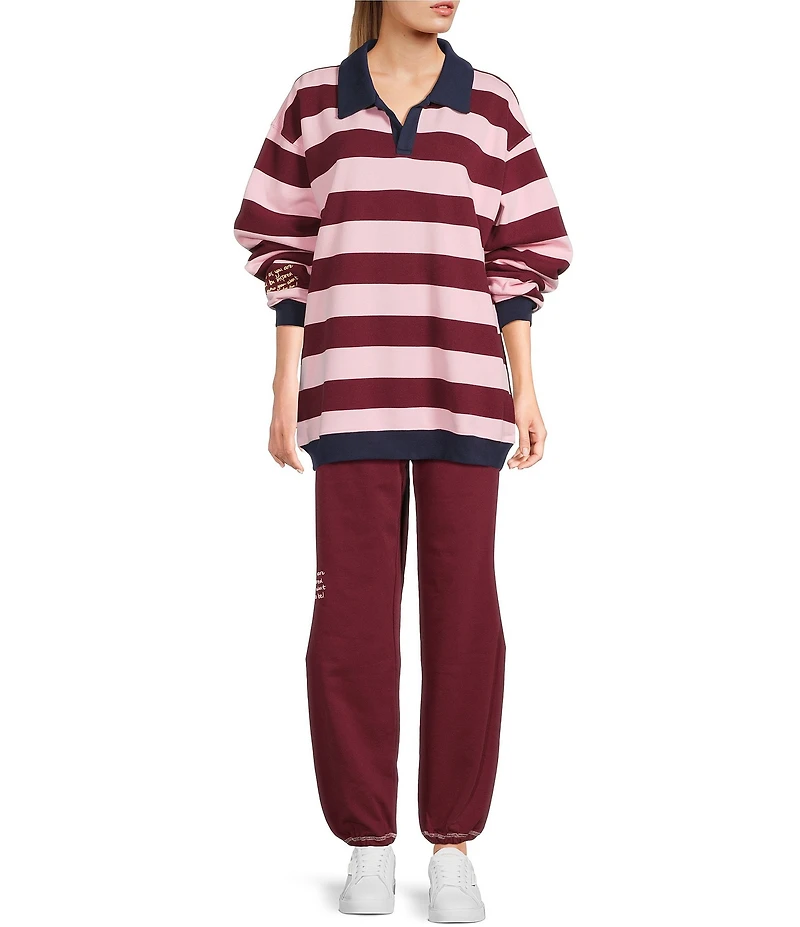 The Mayfair Group Come As You Are Stripe Henley Coordinating Sweater Top