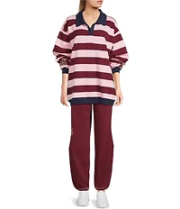 The Mayfair Group Come As You Are Stripe Henley Coordinating Sweater Top