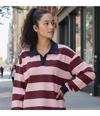 The Mayfair Group Come As You Are Stripe Henley Sweater Top