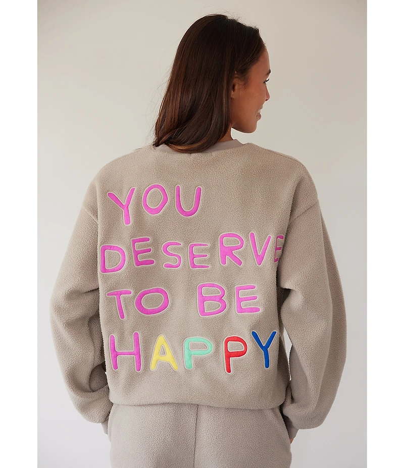 The Mayfair Group You Deserve to Be Happy Coordinating Crewneck Sweater Sweatshirt