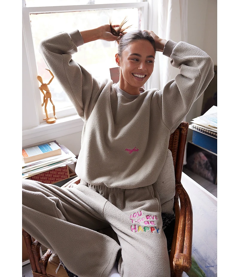 The Mayfair Group You Deserve to Be Happy Coordinating Crewneck Sweater Sweatshirt