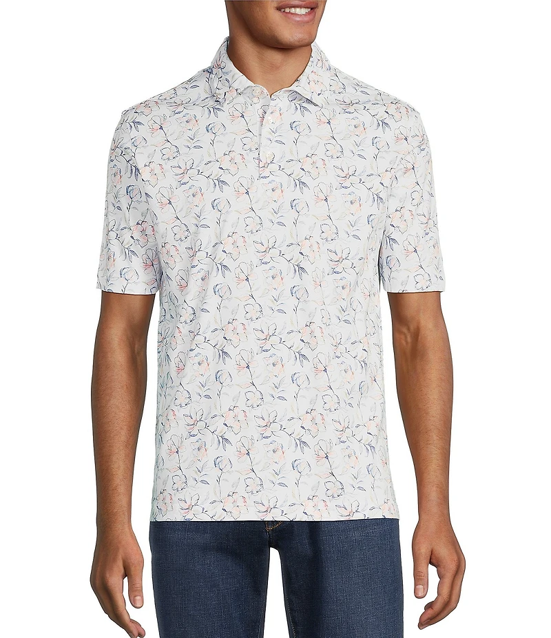 The Mr. Classic Collection Short Sleeve Floral Print Polo Shirt