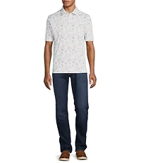 The Mr. Classic Collection Short Sleeve Floral Print Polo Shirt