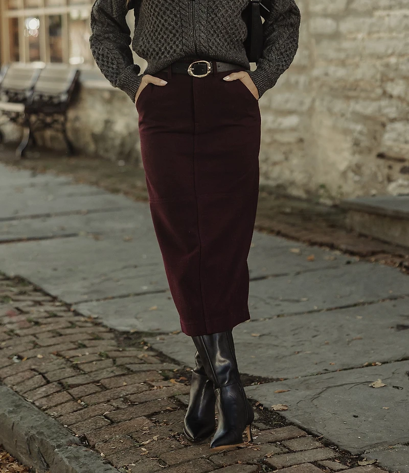 The Normal Brand Brightside Soft Wool Midi Skirt