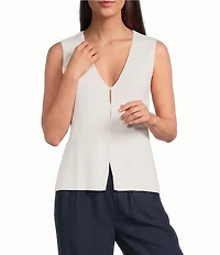 The Normal Brand Clementine V-Neck Sleeveless Button Front Tank