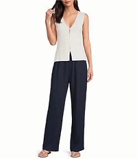 The Normal Brand Clementine V-Neck Sleeveless Button Front Tank