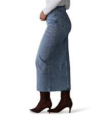 The Normal Brand Denim Stretch High Rise Midi Skirt
