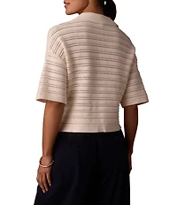 The Normal Brand Emma Openstitch Collar V-Neck Dropped Shoulder Boxy Fit Top
