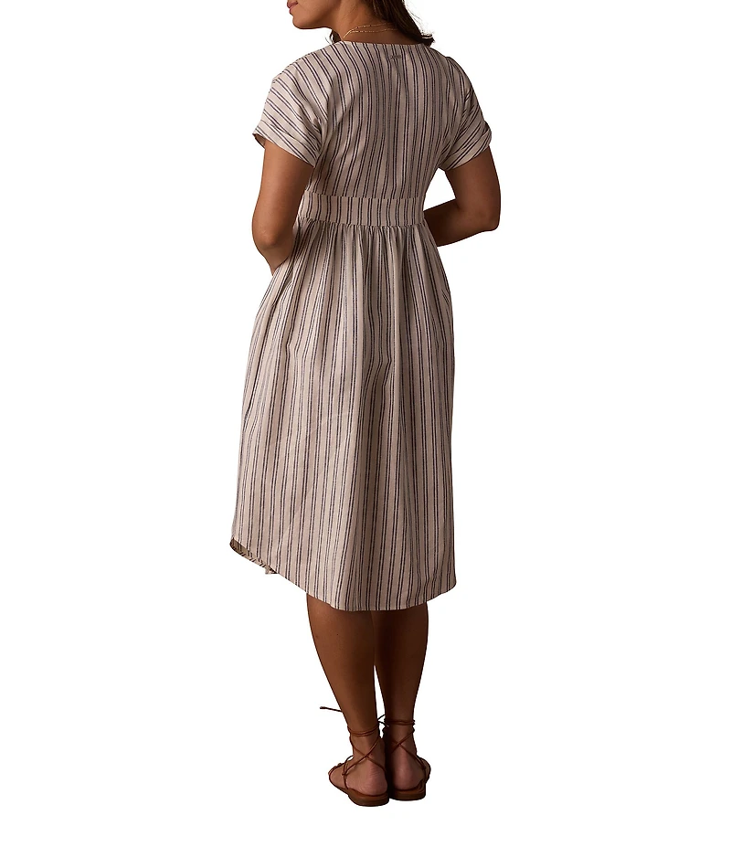 The Normal Brand Freshwater Deep V-Neck Dolman Sleeve Button Front Dress