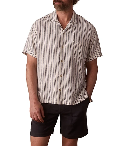 The Normal Brand Freshwater Resort Linen Blend Short Sleeve Woven Camp Shirt