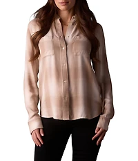 The Normal Brand Harper Plaid Print Lightweight Woven Point Collar Button Front Shirt