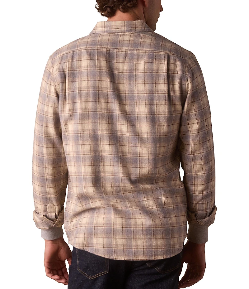 The Normal Brand Hudson Double Dark Brushed Flannel Long Sleeve Woven Shirt