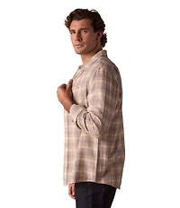 The Normal Brand Hudson Double Dark Brushed Flannel Long Sleeve Woven Shirt