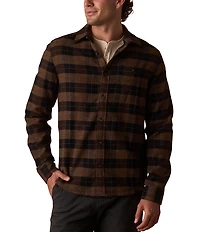 The Normal Brand Hudson Double Dark Brushed Flannel Long Sleeve Woven Shirt