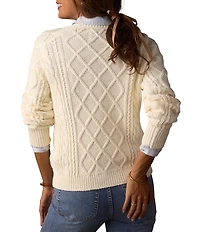 The Normal Brand Josefine Texture Cable Knit Henley Sweater