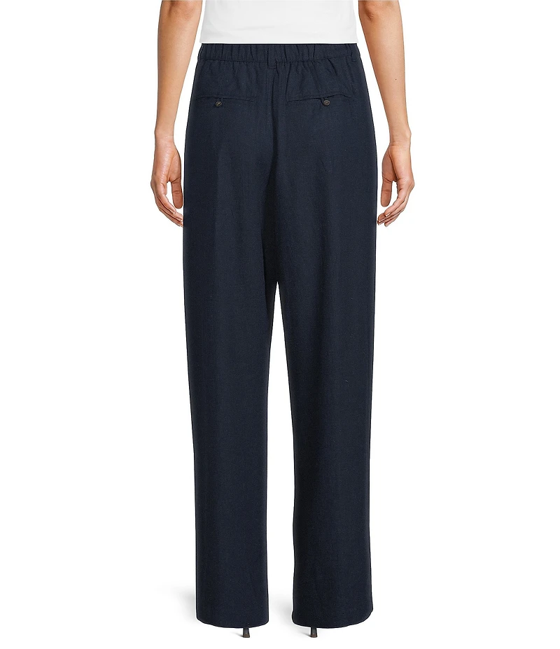 The Normal Brand Leukos Solid Linen Blend Knife Pleat Trouser Pants