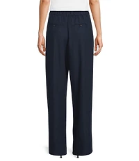 The Normal Brand Leukos Solid Linen Blend Knife Pleat Trouser Pants