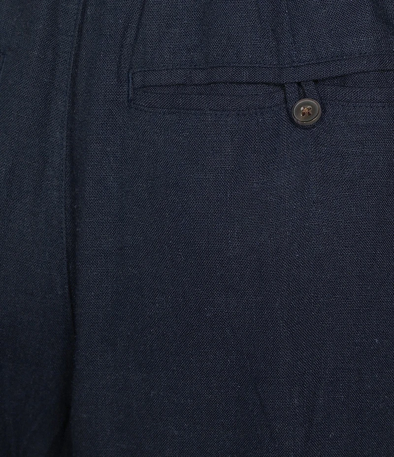 The Normal Brand Leukos Solid Linen Blend Knife Pleat Trouser Pants