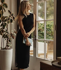 The Normal Brand Lucia Crew Neck Sleeveless Knit Midi Dress