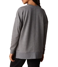 The Normal Brand Puremeso Fleece Crew Neck Side Split Side Hem Pullover