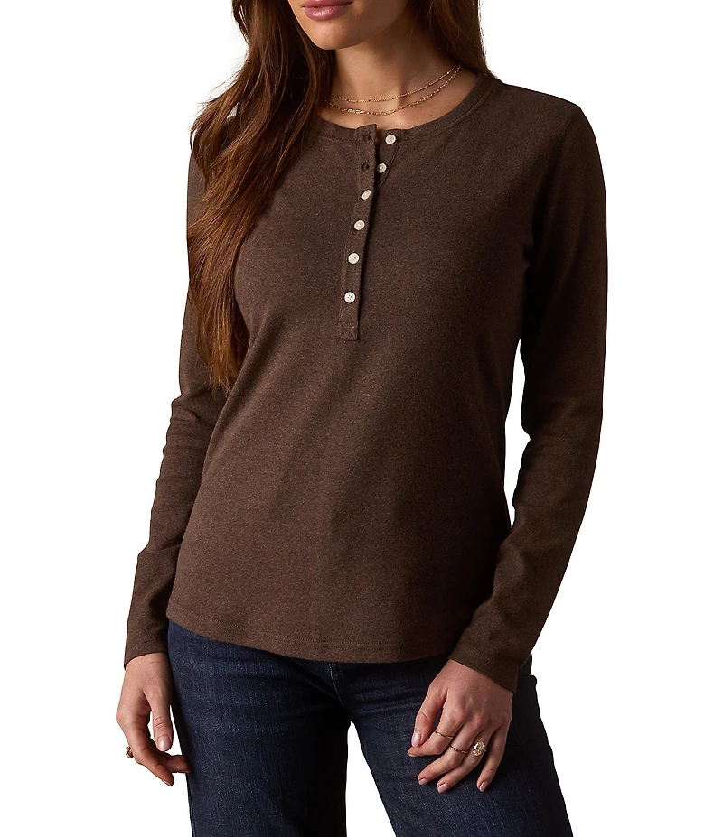 The Normal Brand Puremeso Long Sleeve Henley Neck Top