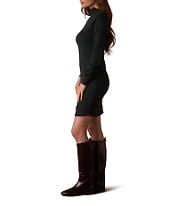 The Normal Brand Puremeso Mock Neck Long Sleeve Knit Dress