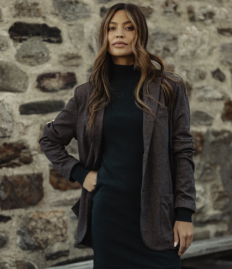 The Normal Brand Puremeso Mock Neck Long Sleeve Knit Dress