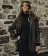 The Normal Brand Puremeso Mock Neck Long Sleeve Knit Dress