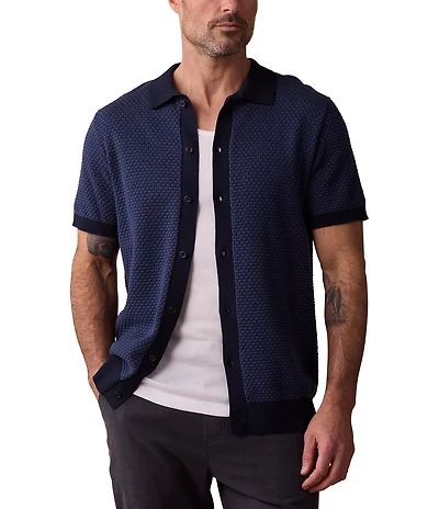The Normal Brand Robles Knit Jacquard Short Sleeve Woven Shirt