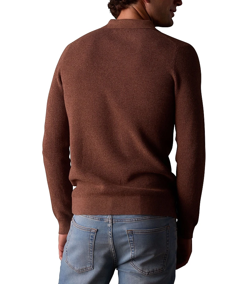 The Normal Brand Robles Waffle Stitch Long Sleeve Polo Shirt