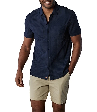The Normal Brand Short Sleeve Knit Getaway Button Up Shirt