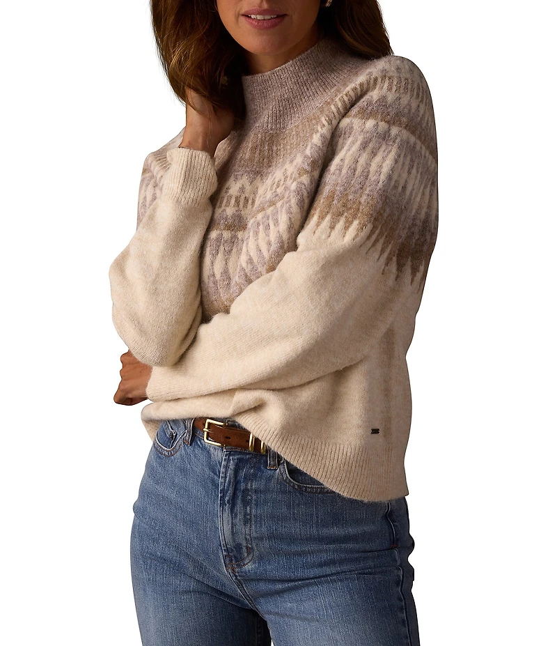 The Normal Brand Stretch Knit Fair Isle Turtleneck Sweater