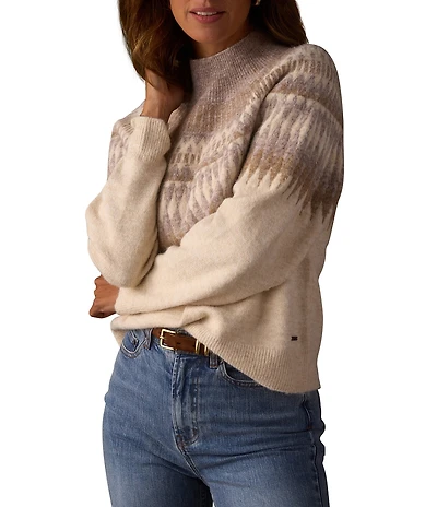The Normal Brand Stretch Knit Fair Isle Turtleneck Sweater
