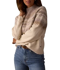 The Normal Brand Stretch Knit Fair Isle Turtleneck Sweater
