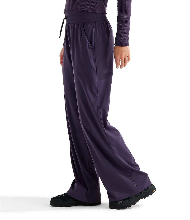 The North Face Aphrodite Arise Rib-Knit Waist Wide Leg Pull-On Pants