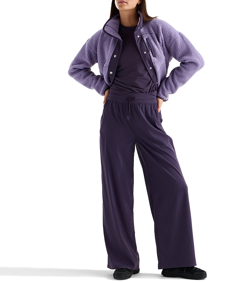 The North Face Aphrodite Arise Rib-Knit Waist Wide Leg Pull-On Pants