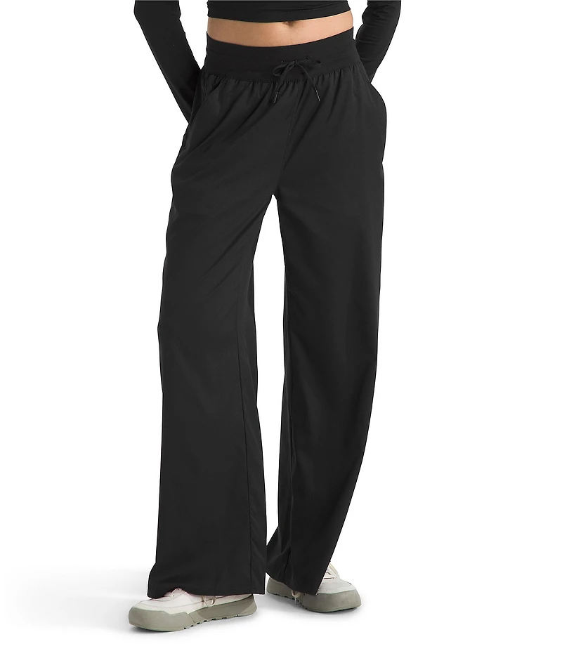 The North Face Aphrodite Arise Rib-Knit Waist Wide Leg Pull-On Pants
