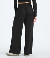 The North Face Aphrodite Arise Rib-Knit Waist Wide Leg Pull-On Pants