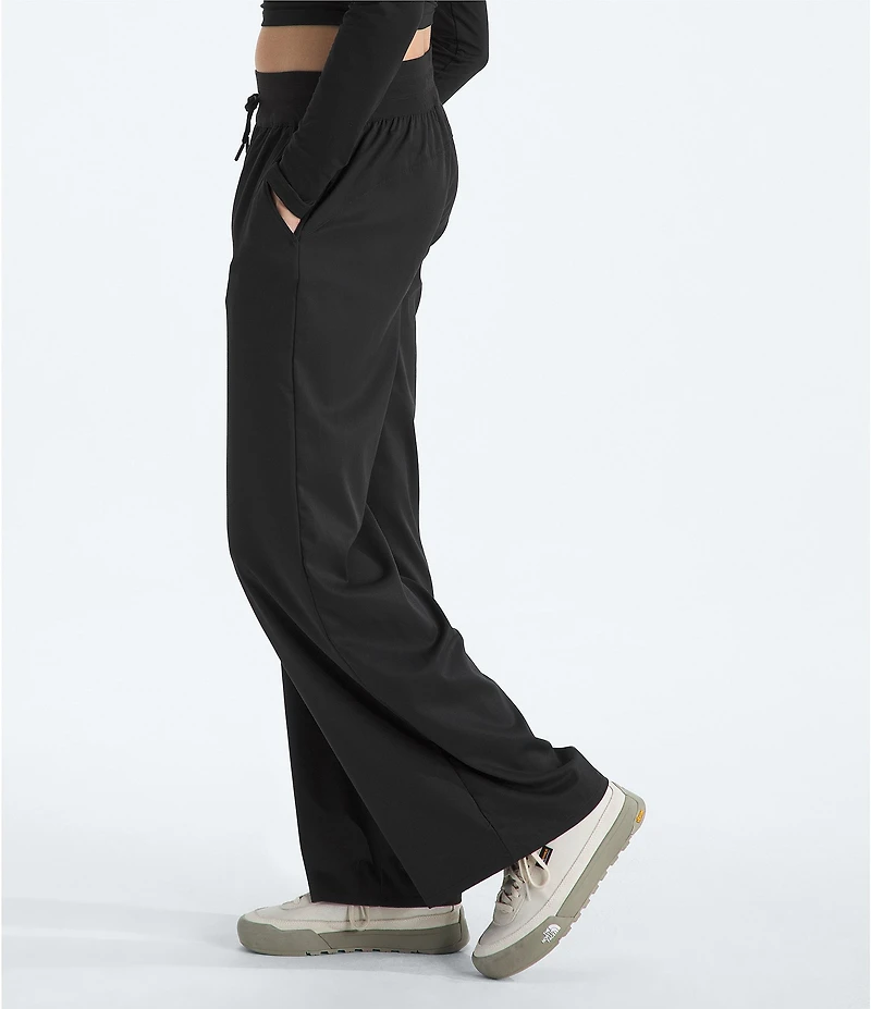 The North Face Aphrodite Arise Rib-Knit Waist Wide Leg Pull-On Pants