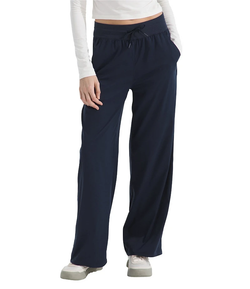 The North Face Aphrodite Arise Rib-Knit Waist Wide Leg Pull-On Pants