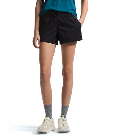 The North Face Aphrodite Herringbone Stretch Woven Wide Elastic Drawstring Waist Pocketed Shorts