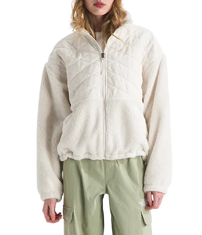 The North Face Cabin Fleece Knit Dropped Shoulder Full Zip Jacket