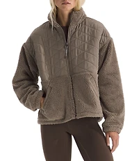 The North Face Cabin Fleece Knit Dropped Shoulder Full Zip Jacket